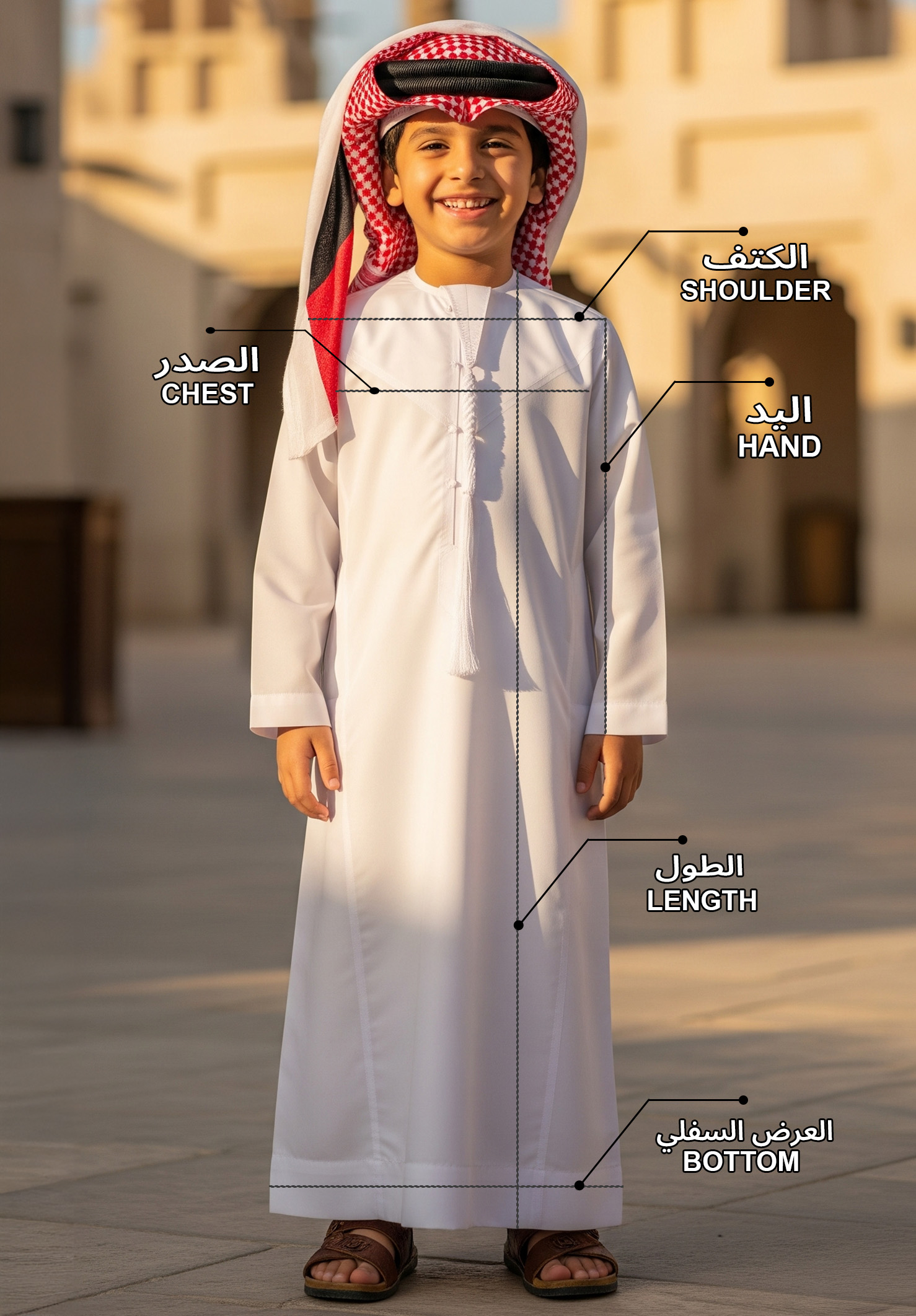 Kids Kandura Size Reference